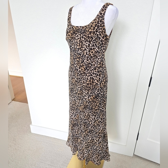 Donna Morgan 100% Silk Leopard Slip Dress – Size 6 - Picture 2 of 6